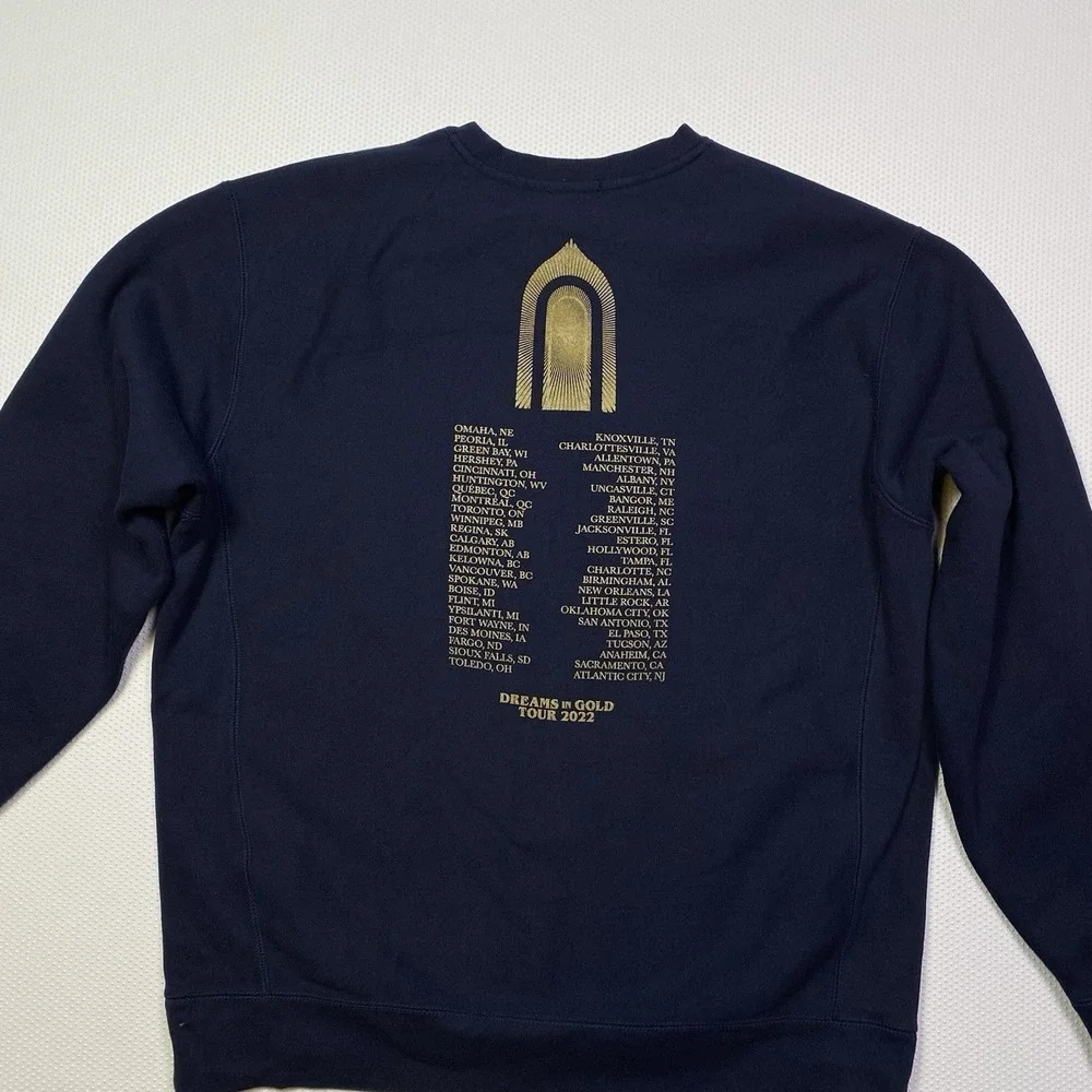 Greta Van Fleet Dreams in Gold 2022 Tour Sweatshirt Navy Crewneck XL